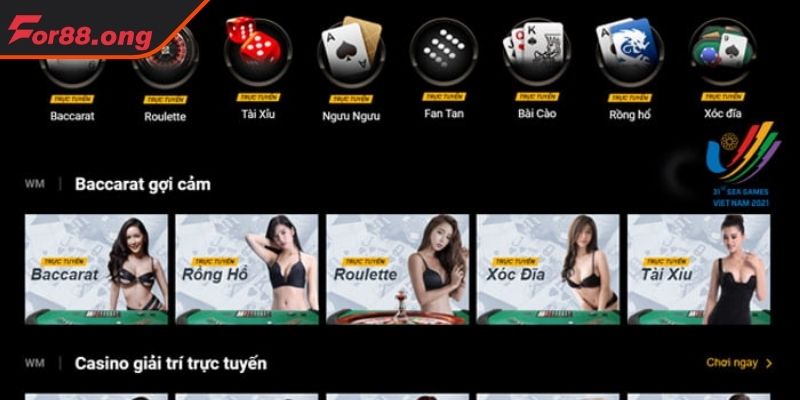 Giao diện sảnh game cuốn hút